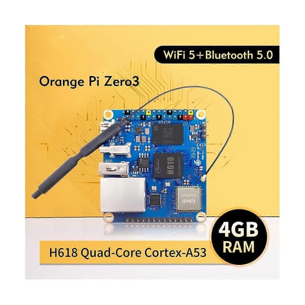 For Zero 3 4GB RAM Single Board Computer Allwinner H618 Chip Wifi LPDDR4 Gigabit Zero 3 4GB Udvikling