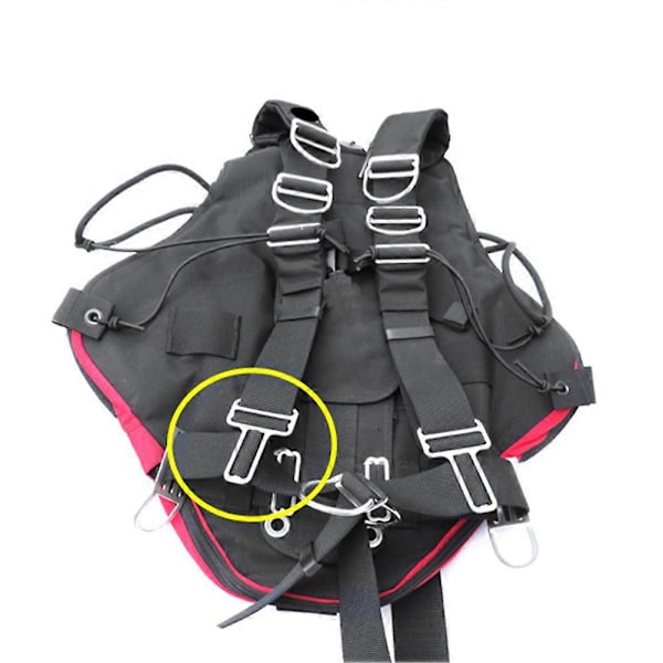 Rustfrit stål Scuba Diving Sidemount Webbing Strap Keeper Passer til 5 cm Webbing Holdbar BCD Adgang