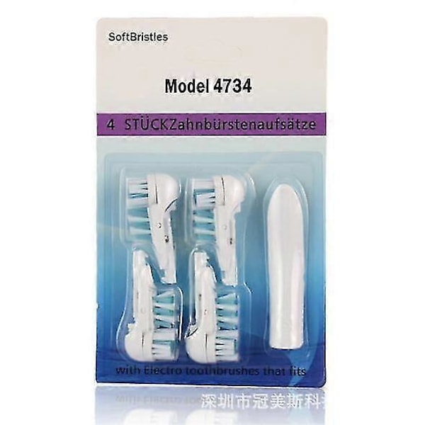 4 st Ersättningsborsthuvuden Dual Clean för Braun Oral B Cross Action Power