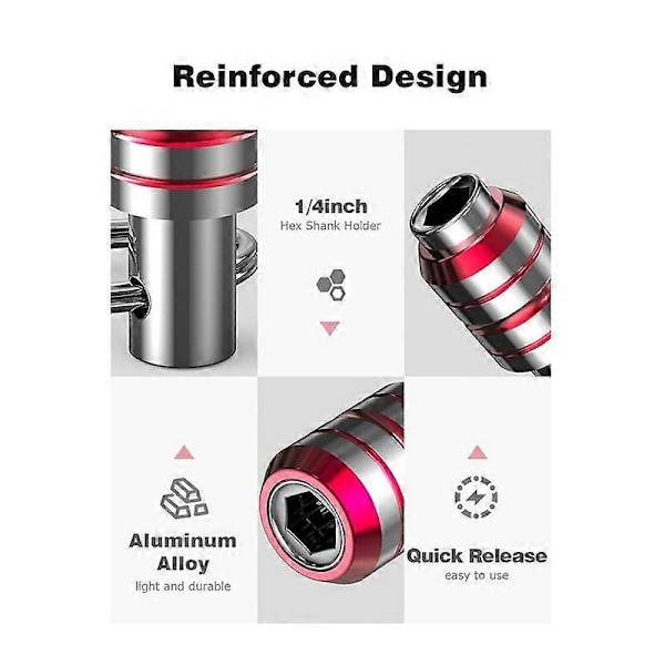 Bitshållare, 10 st 1/4 Hex Impact Borr Snabbväxlingshållare Borrskruv Adapter
