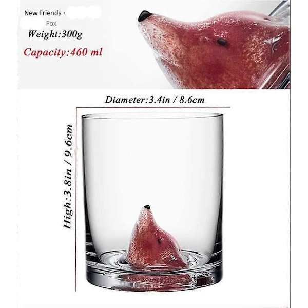 460ml 3D Dyr/Kæledyr Krystalglas Kop, Usædvanlige Unikke Klare Glas Te Kaffe Kopper Rejsekrus Sød Kat Kop