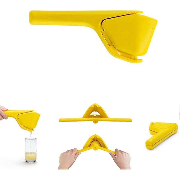 Lemon Fluicer, nem manuel citronpresser, citruspresser der kan foldes flad for pladsbesparende opbevaring, citronpresser