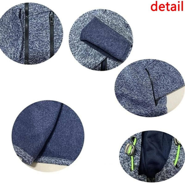Syksyn ja talven miesten takki neule lumikello hupullinen vapaa-ajan takki vetoketju miesten vaatteet takki Gray 4XL