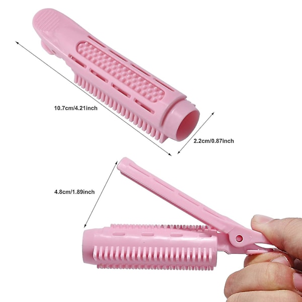 12 stk. Volumengivende Hårrodsclips, naturlig Fluffy Hårclip Hår Selvgreb Rod Volume Hårkrølleclips, 6 Farver Krøllet Hår Styling Værktøj Hårruller Sm
