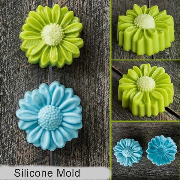 DIY Form Blomsterform Silikon Godteri Kake Blomster Isform Såpeform three-dimensional daisy