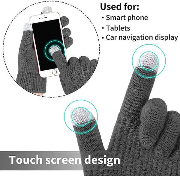 Vinter Touchscreen Handsker Varme Fleeceforede Handsker Strækbar Strik Teksthandsker 2 stk.