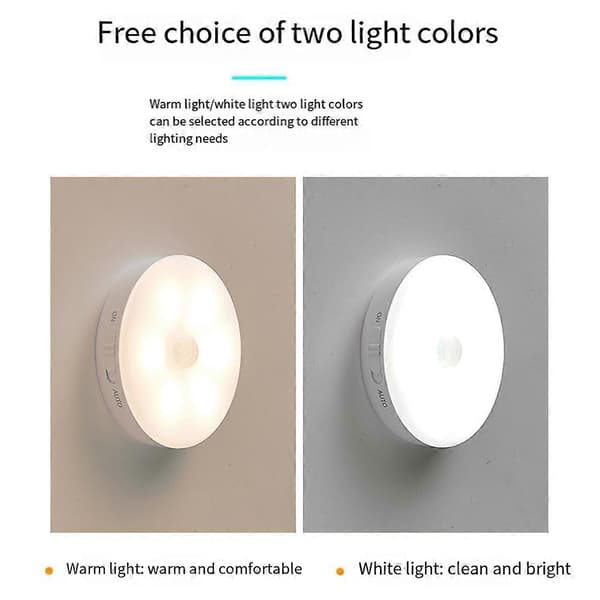 Puck Light LED bevægelsessensor skabslys USB genopladelige underskabsbelysning natlampe