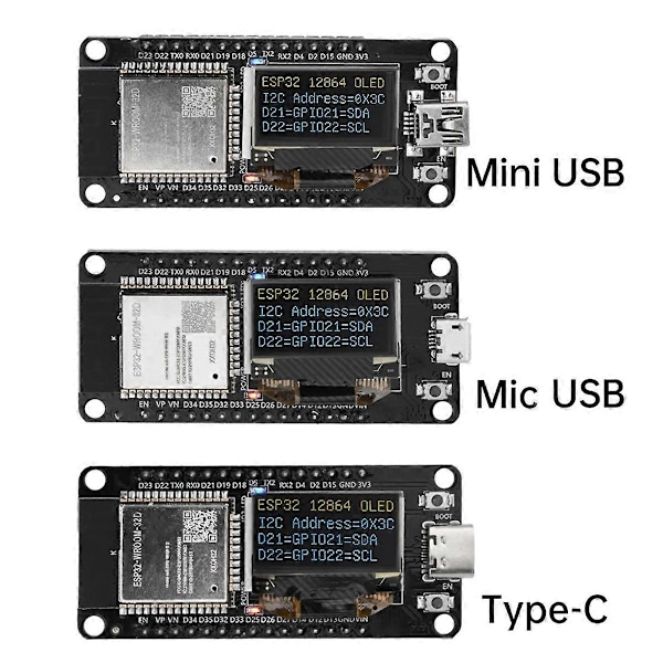 ESP32 ESP-WROOM-32D WIFI Bluetooth Utvecklingskort CH340 Mini-USB