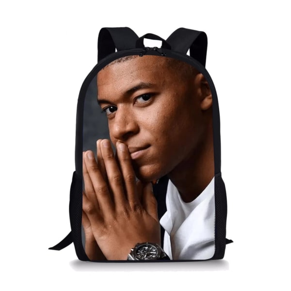 Fotbollsstjärna - Kylian Mbappé Skolväska för Pojkar & Flickor Hzy12067c