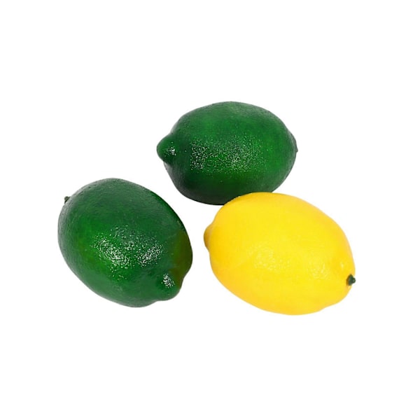 16 stk. Kunstige Falske Citroner Lime Frugt til Vasefyld Hjem Køkken Fest Dekoration, Gul an