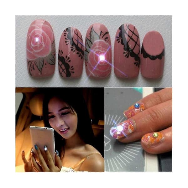 5 stk. NFC Flash Negle Sticker LED Bare Chip Intelligent Lysende Neglelampe Negle Sticker Forbedring