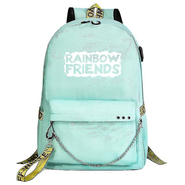 Rainbow Friend Mode Jernkæde Oxford Klud Taske Skoletaske Vandtæt Studenter Skoletaske Stødsikker green