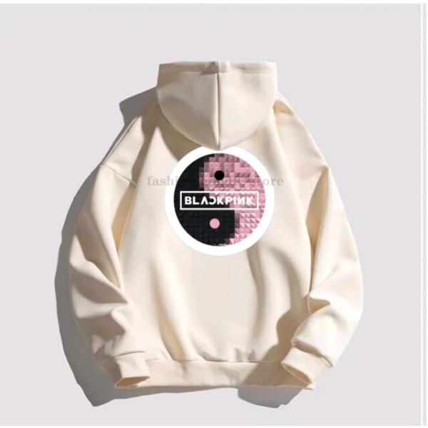 Sort PINK Hættetrøje Mand Kvinder Bomuld Sweatshirt Print Tai Chi Tide Brand Hætte Blomst Korea Streetwear Fleece Afslappet Løst Tøj 7 XXXL