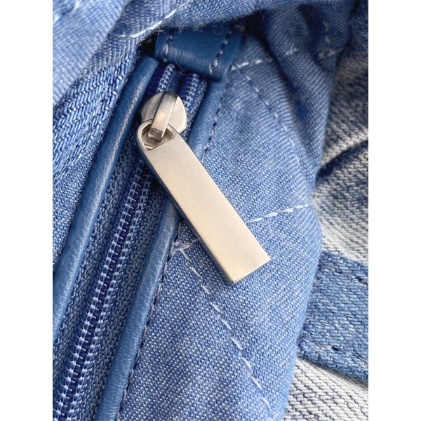 Damkedja Portabel Stor Denim Axelväska Dam Högkvalitativ Messenger Ryggsäck För Kvinnor demin small 35cm