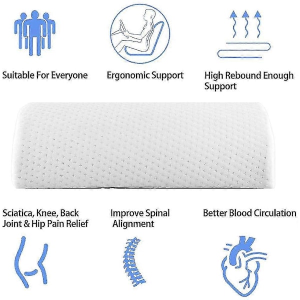 Måneformet Pude, Halvcylindrisk Fodstøtte, Memory Foam Fodstøtte