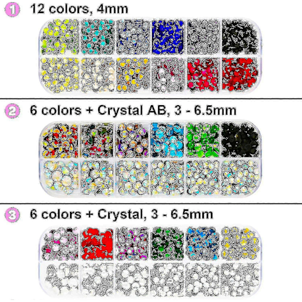 Rhinestone Setter, Applikatorsett, Hot Fixed Wand Bedazzler Kit, 4080 stk, Ab Krystall, Klar, 14 Farger, 7 Tips, 4 Edelstensstørrelser, Pinsett, Jewel Pi