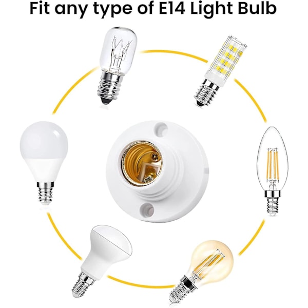5 stk. E14 Lampeholder, E14 Edison Skrue Pæreholder, Loftlampefatning i Plast Crday Gave