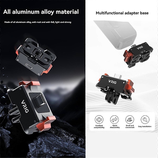 VRIG Multifunktionell Snabbfäste Magnetisk Laddningsbas med 1/4 tums Arca/Gopro/AC-fäste för Osmo Po