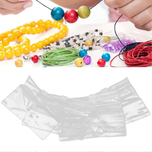 100 st Transparent Förvaringspåse PVC Spänne Dragkedja Organizer för Smycken Hänge Jadeware 11.5x8cm
