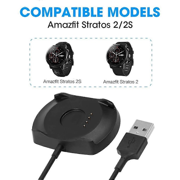 USB-latauskaapeliteline datakaapeli Xiaomi Huami Amazfit Stratos -älykellolle 2/2S langaton laturi