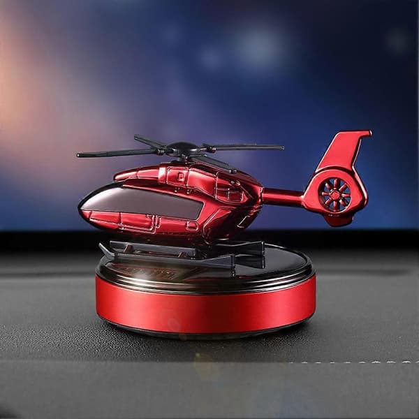 Solar Roterende Helikopter Bil Parfume Aromaterapi Til Instrumentbræt Gave Red