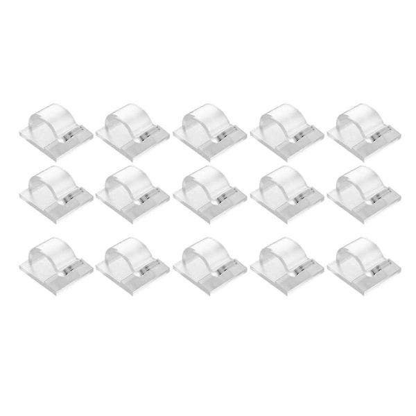 Kroge til udendørs lyskæder, clips, 15 stk. klare lyskroge med 15 vandtætte klæbende bagstykker