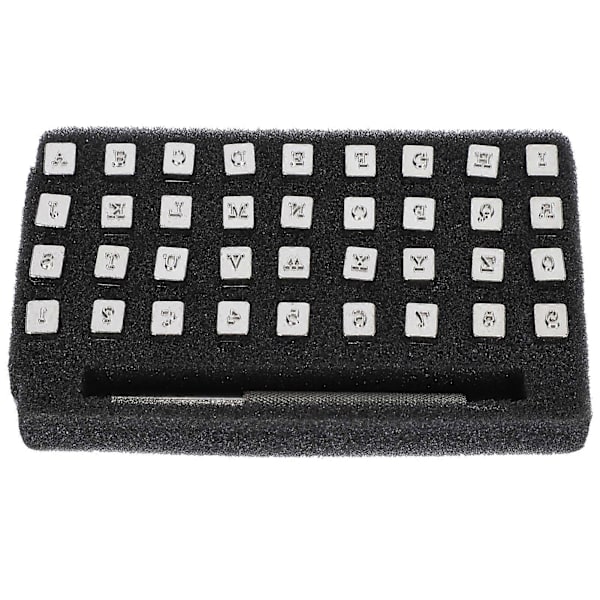 36 stk. Lærstempel Mønster Tall Alfabet Punts Gravering 1 stk. Håndtak Håndverk DIY Verktøy 3,5 mm