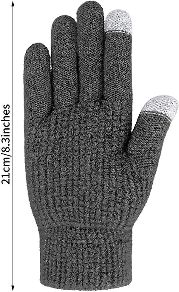 Vinter Touchscreen Hansker Varmt Fleecefôr Stretchy Strikk Tekstehansker 2 stk