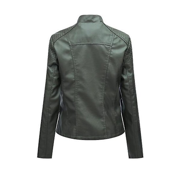 Naisten nahkatakki, rento vetoketjullinen, saatavana 12 värissä green XXXL