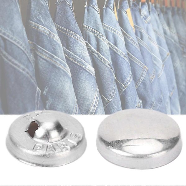 100 Sett Stoff Klesstoff Runde Aluminium Dekkede Knapper DIY Smykker Håndverk Tilbehør (24L)