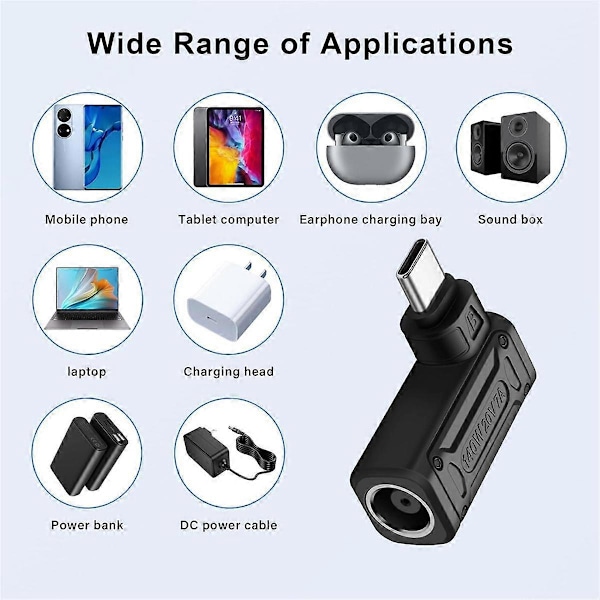 PD 140W DC til Type C Strøm Opladningsadapter DC Hun Input til USB C Han Stik til Telefon, Tablet