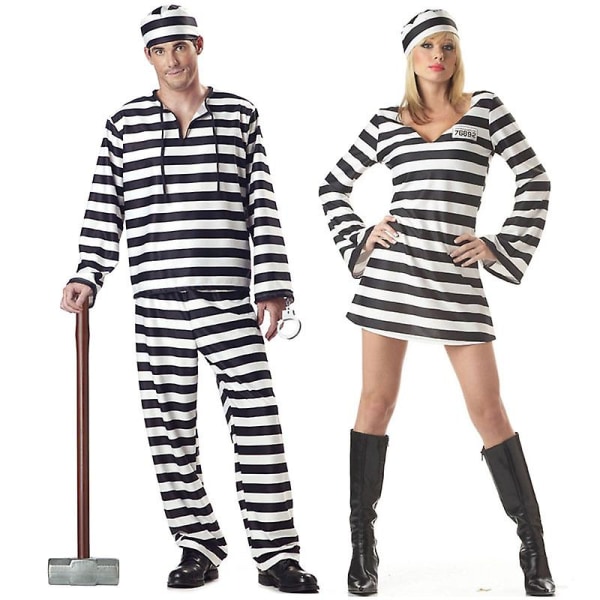 Naiset Miehet Halloween-asu Bloody Prisoner Cosplay -asuihin Mustavalkoiset  Stripes Vankila Koulujuhlat Tyylikkäät Vaatteet Univormu man XL 5c5c | man  | XL | Fyndiq