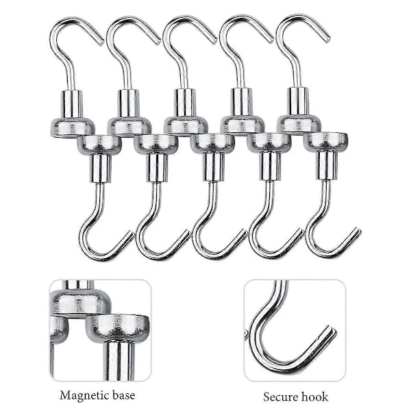 10 st/set Kraftiga Hängkrokar Starka Magnetiska Krokar Inomhus Organisationsverktyg 16MM