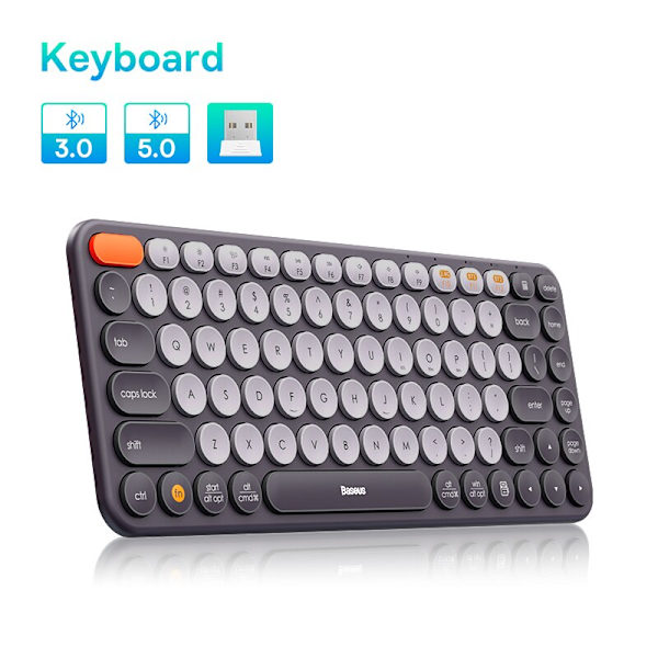 Bluetooth Trådløst Tastatur 5.0 2.4G USB Stille US Layout Tastatur EN 84 / 105 Taster Keyboard