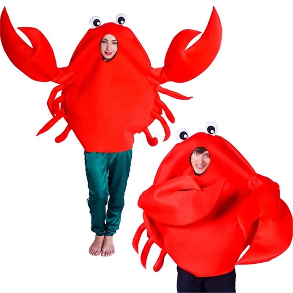 Adult unisex King Crab-dräkt, röd, en one size