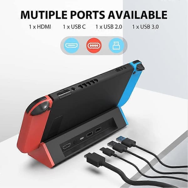TV-docka för Switch 2-adapter/typ C/USB-port Utan nätverksport