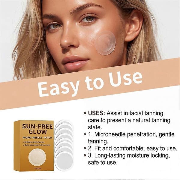 Sunless Glow Micro Needle Patch, Selvbrunende Microdarts Plastre Naturlig Gradvis Bronze til Mænd Kvinder B 2pcs