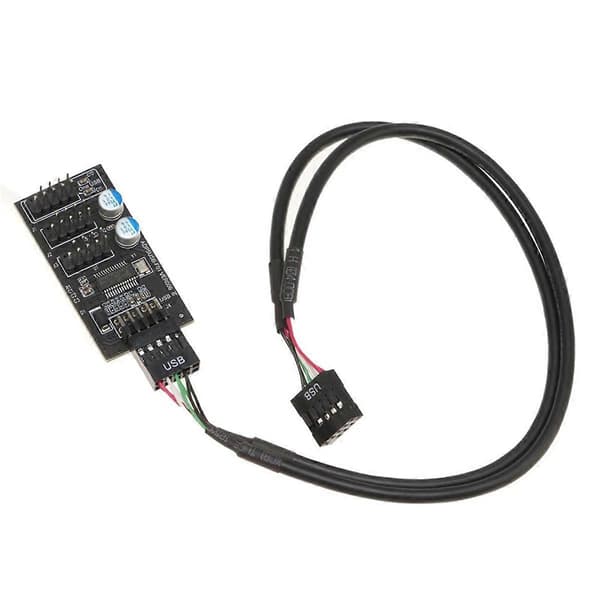 Bundkort USB 2.0 Header Splitter 9 Pin 1 til 3 Hun Forlængerkabel