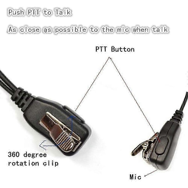 10 stk. G-formet ørepropp headset PTT med mikrofon 2-veis radio CP040 CP200 e øretelefon