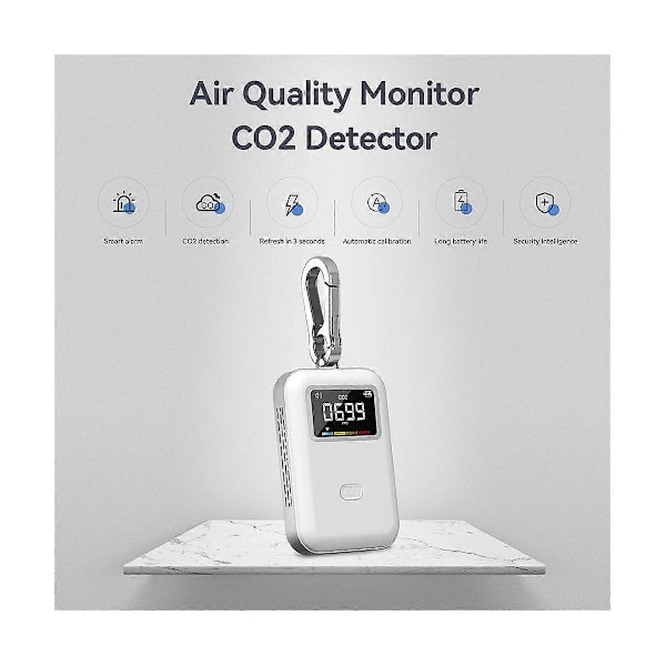 Mini CO2-detektor, luftkvalitetsmätare, infraröd CO2-mätare för resor, hem, inomhus, du kan använda den var som helst