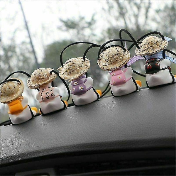 Little Duck Swing Car Pendant Decor Cute Duck Auto Rear View Mirror Pend A