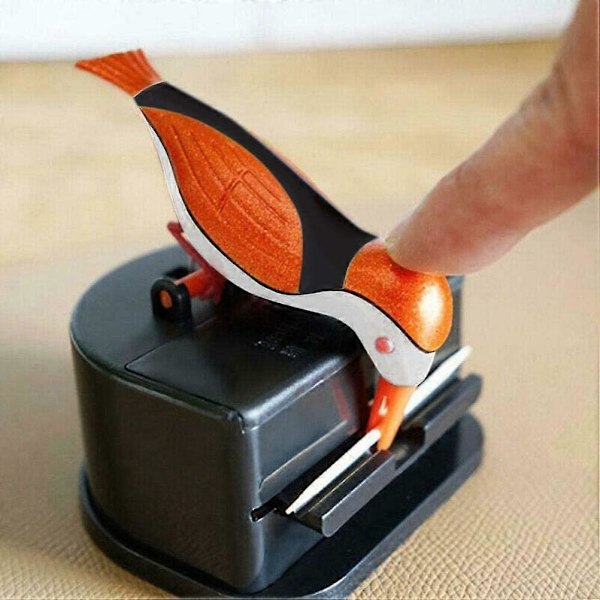 Tandstikholder Dispenser, Automatisk Fugle Tandstikæske - Hvid, Fugle Spætte Tandstik Dispenser
