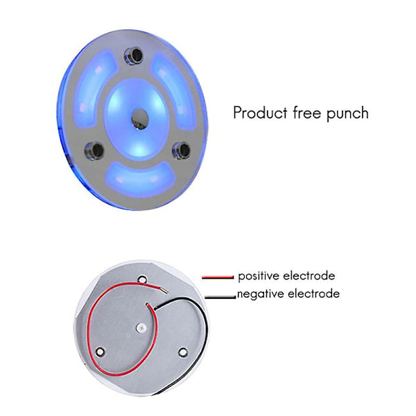Dubbel Blå/Vit Tryckdimmer LED-lampa 12-30V DC LED Cirkulär Taklampa för Husbil Husvagn Ma
