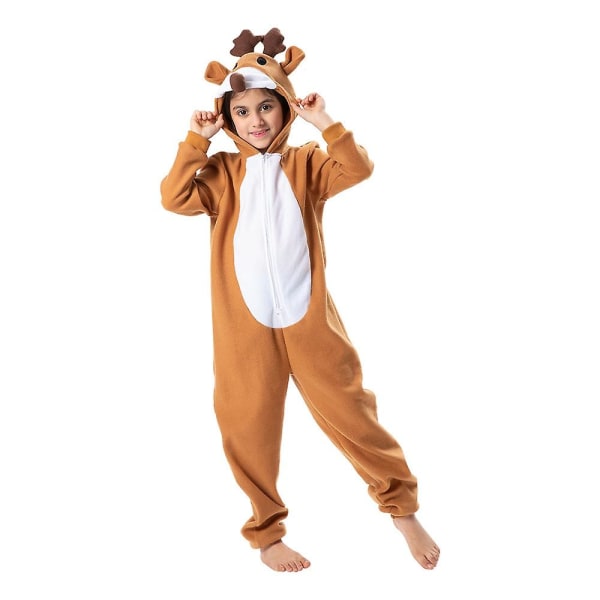 Julebarns elg Pyjamas i ett stykke Reinsdyrkostymer til juleselskapsaktiviteter L