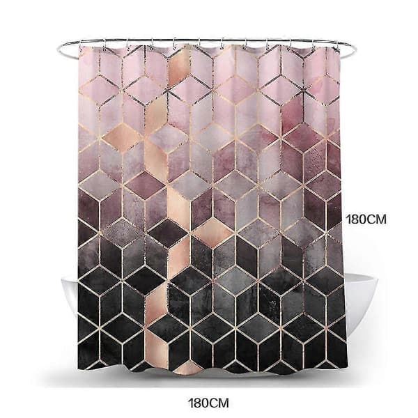 Moderne Geometrisk Baderom Vanntett Dusjforheng