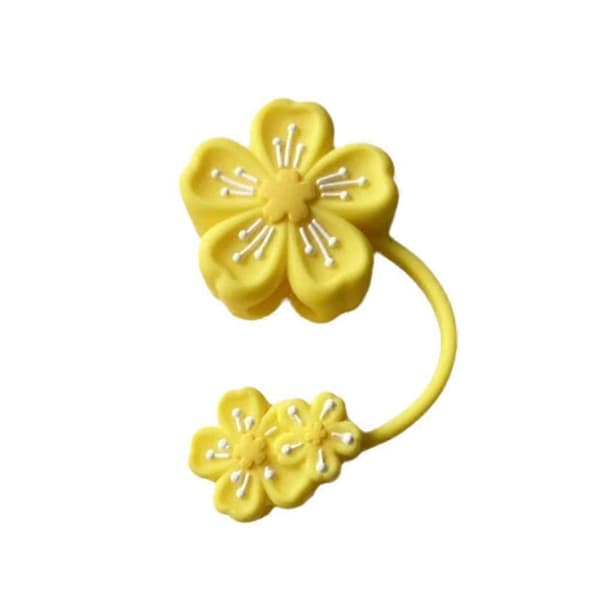 Blomsterstråhatt Silikonstråtopp för 10 mm kaliberstrån Söt strå E1S6 yellow