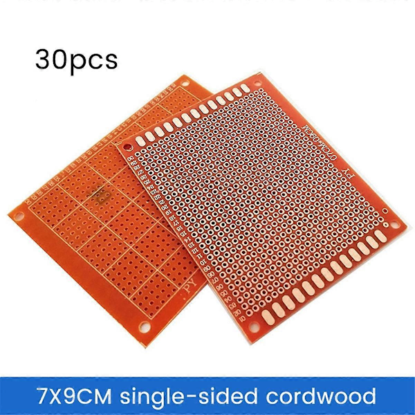 30 st Prototyp PCB Universalkort 7x9cm Enkelsidig Kretskort DIY Elektronik Kit