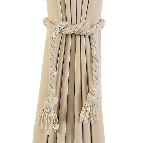 2 stk. Håndlavede Hamp Reb Gardiner Draperinger Tieback Holdback Holder Line Tilbehør Q