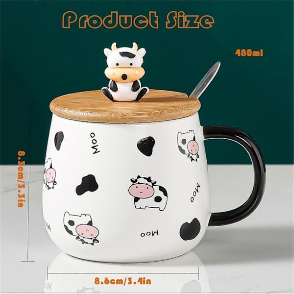 2025 Ny Ko krus kaffekrus ko gave 400ml keramisk te krus