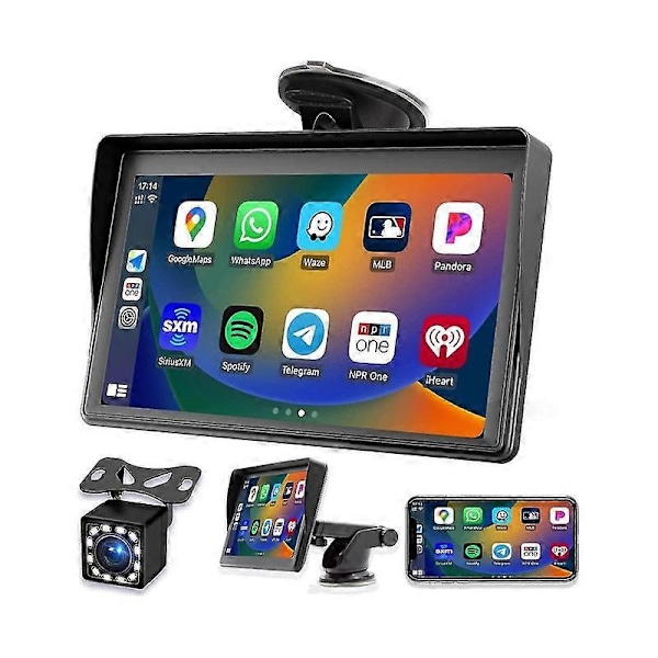 Bærbar Dash Mount Carplay Skærm 7\" Touch Screen, GPS Navigation, Bluetooth Bil Stereo Radio Boris